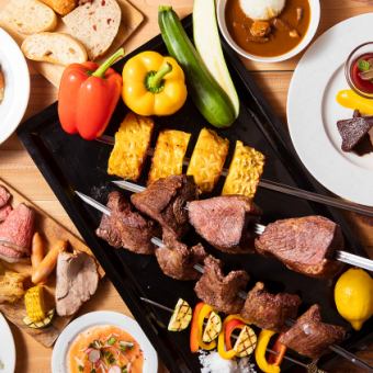 [Saturdays, Sundays and holidays, come at 17:00 or 17:30/50 types of all-you-can-drink] All-you-can-eat churrasco and more! 6,700 yen → 5,800 yen