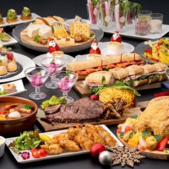 【Xmasディナービュッフェ19時半入店/20日(土)・21日(日)・24日(水)】牛肉の鉄板焼きなど