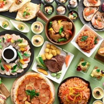 【土日祝ディナー/世界の味わいビュッフェ】飲み放題×ディナー&スイーツビュッフェ　5/9～7/20