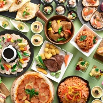 【土日祝ディナー/世界の味わいビュッフェ】飲み放題×ディナー&スイーツビュッフェ　5/9～7/20