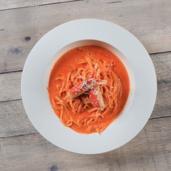 Snow crab tomato cream pasta