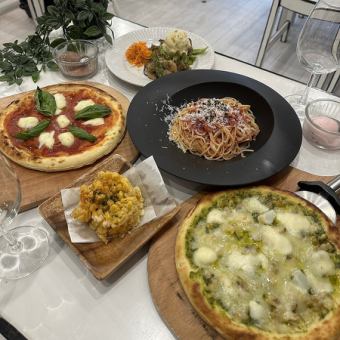 [Limited to Tuesdays, Wednesdays, and Thursdays] All-you-can-eat pot-grilled pizza course◆3,980 yen