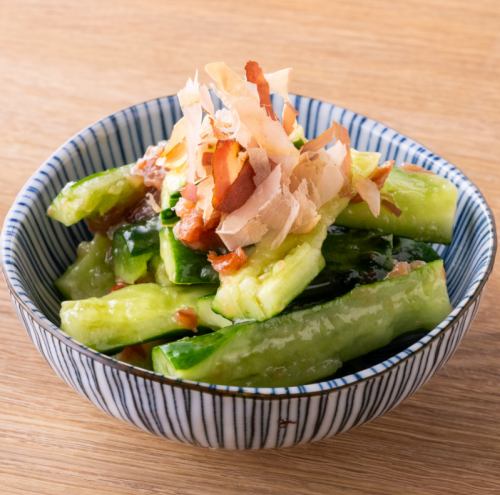 Seared cucumber with Nanko plum dressing