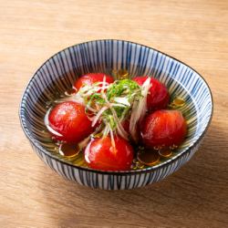 Cool tomatoes marinated in Kyoto-style broth