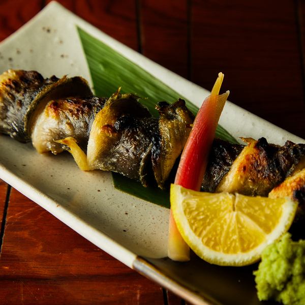 愛知県産一色うなぎ一尾白焼きは数量限定でご提供。