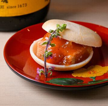 あん肝と柿の最中