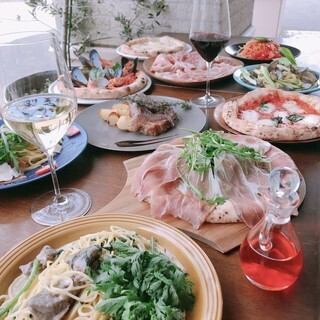 【ドォーロスタンダード】120分飲み放題付♪窯焼きピッツァやパスタなど 全6品 4000円