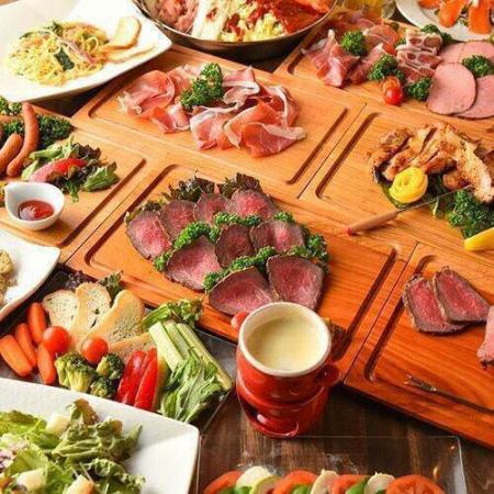 3 hours all-you-can-drink ☆ "All-you-can-eat course of 30 dishes including meat sushi and 8 kinds of Churrasco" 7500 → 5500 yen