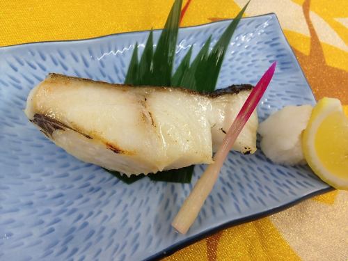 Grilled sablefish and boiled