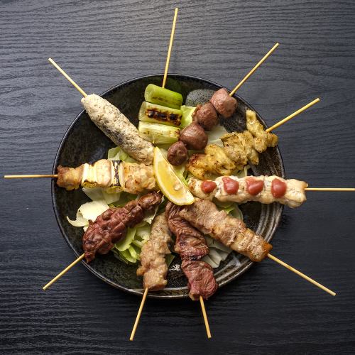 ◇焼き鳥×肉尽くしコース◇肉好き必見!!2.5時間飲み放題8品4,500円 生ビール付きプラン!!