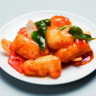 Sweet and sour ankake of white fish