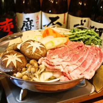 【냄비 포함! 8,000 엔 코스】 와규 냄비와 검은 털 일본소 3 종 모리 등! 2.5 시간 10 품 프리미엄 음료 무제한 포함