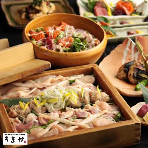 ≪For various banquets≫ All-you-can-eat steamed Miyazaki chicken course from 2,982 yen