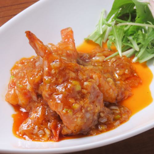 活き〆バナメイ海老のチリソース