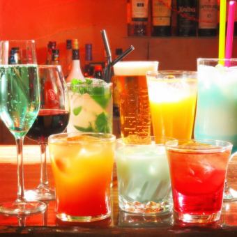 All-you-can-drink for 1 hour★2200 yen (tax included) with 3 snacks!!!