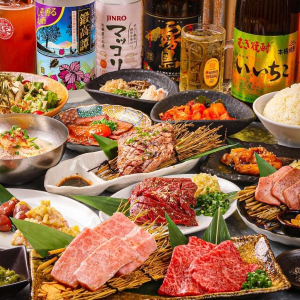 炭火焼＆秘伝ダレが生む極上ホルモン＆焼肉！満足度MAX♪11品2時間飲み放題コース3800円(税込)～