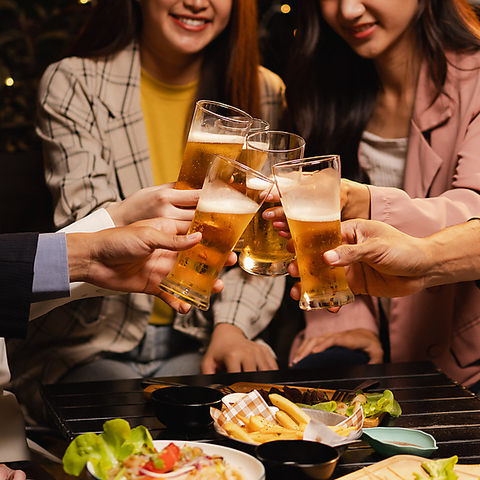 単品飲み放題◎乾杯生ビール1杯!】2時間飲み放題 