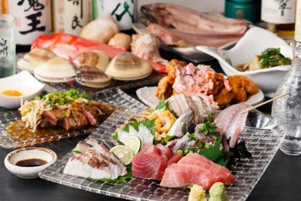 【2.5時間飲放付】鮮度抜群の魚介や和牛のたたきを味わう　しげ康スタンダードコース　5500円