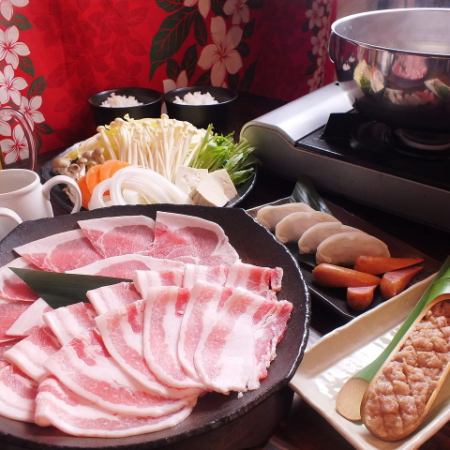 [Advance reservation only! All-you-can-eat and drink for 120 minutes!] Agu & Shimabuta shabu-shabu banquet course SP
