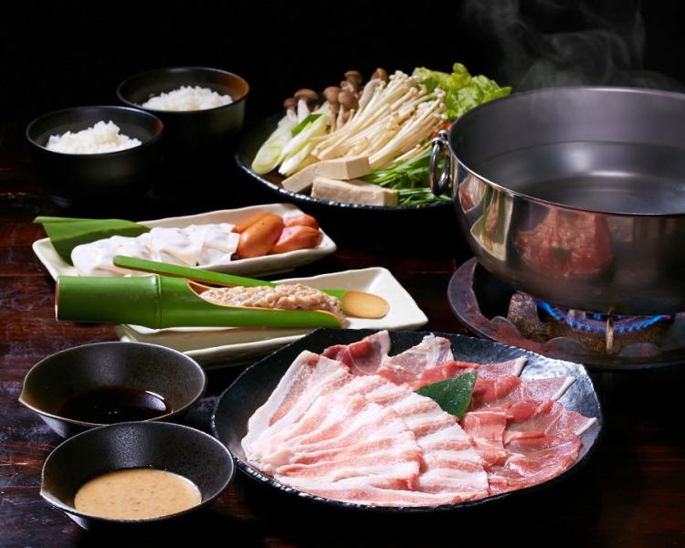 [Advance reservations only! 120 minutes all-you-can-drink!] Agu & island pork shabu-shabu banquet course