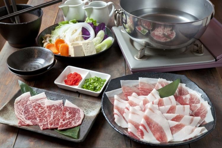 [Shabu-shabu set] Agu & Kuroge Wagyu beef shabu-shabu set for one person 5,280 yen (tax included)