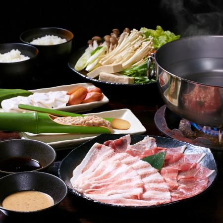 [Advance reservation only! 120 minutes of all-you-can-drink!] Agu & Shimabuta shabu-shabu banquet course