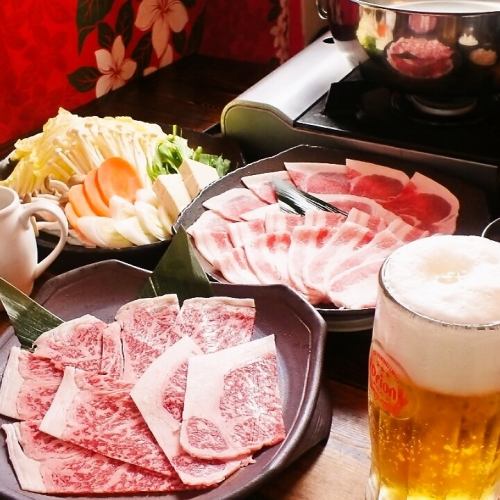 Agu & Japanese black beef shabu-shabu set (price per person)