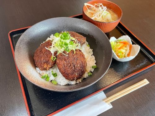 Agu sauce minced meat cutlet bowl with wagyu beef