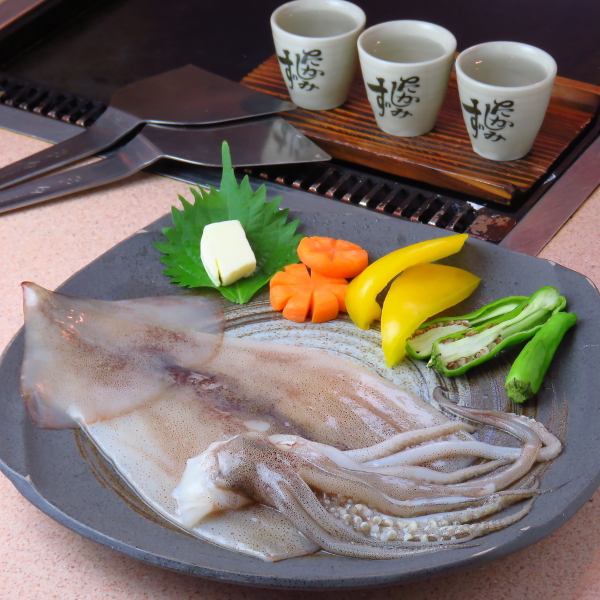 【北海道枝幸郡直送】新鮮海鮮の炉端焼き　※設備準備中のため、写真は鉄板焼きのイカになります