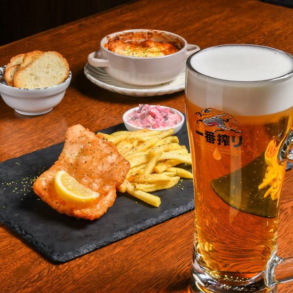 We are particular about the ingredients and drinks♪ [Enjoy British food & all-you-can-drink plan including homemade additive-free lemon sour] 5,500 yen (tax included)