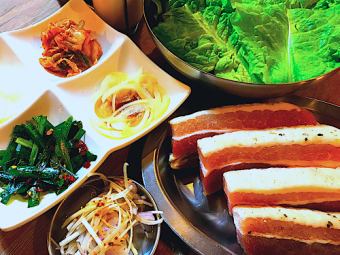 Thick-sliced samgyeopsal set (for one person)