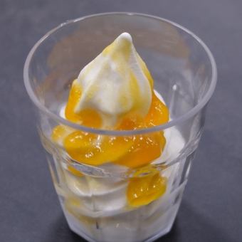 soft cream mango sauce