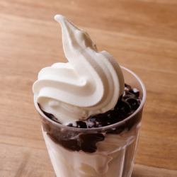 Soft cream chocolate sauce