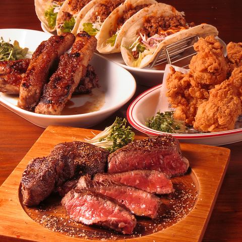 ボリューム満点のこだわりお肉が自慢です☆