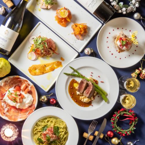 【”XmasCourse”】国産牛フィレステーキ付き～聖なる夜を彩る～全12品120分飲み放題付8000円