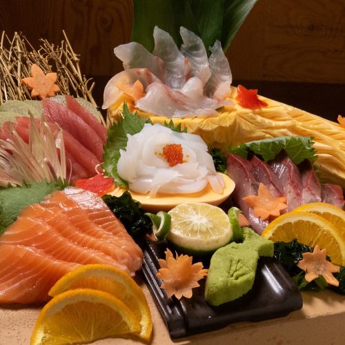 Assortment of five kinds of sashimi of the day