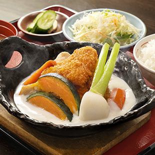鶏ささみカツのクリーム煮御膳