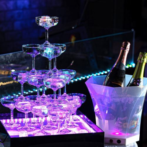 [For celebrations and surprises] Champagne tower from 15,000 yen