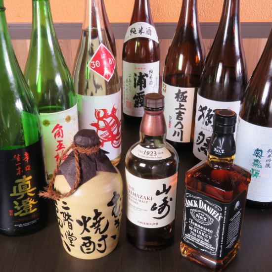 焼酎・国産ウイスキーや日本各地の日本酒をご用意しております♪