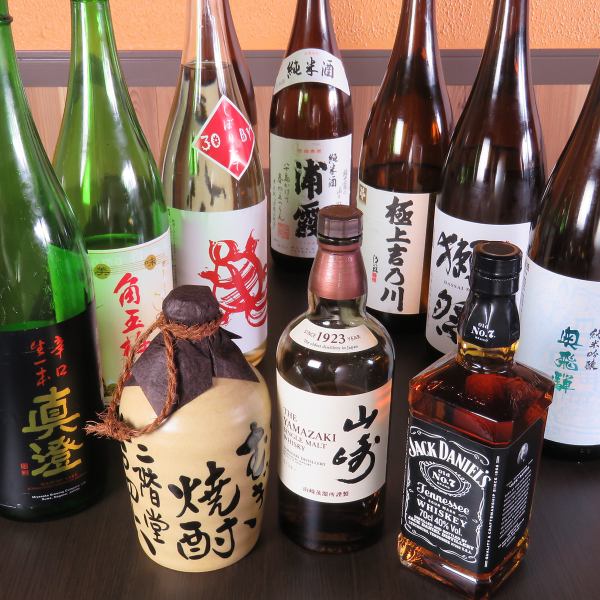 【約100種類の豊富なドリンク♪】焼酎・国産ウイスキーや日本各地の日本酒を多数ご用意しております♪