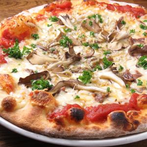 【Pizza】きのこと静岡産しらす・アンチョビのPizza