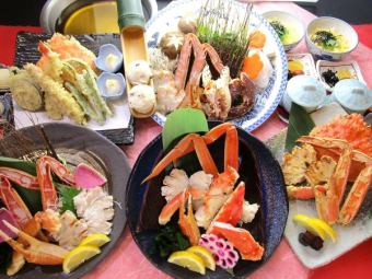 人气菜单！！螃蟹寿喜烧火锅怀石【花崎】（共11道菜品）10,000日元（含税）*照片为2人份