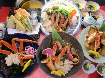 Recommended!! Crab Suki Nabe Kaiseki [Sakura] (10 dishes in total) 9,000 yen (tax included) *Photo shows 2 servings