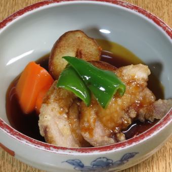 茶美豚黒酢あんかけ