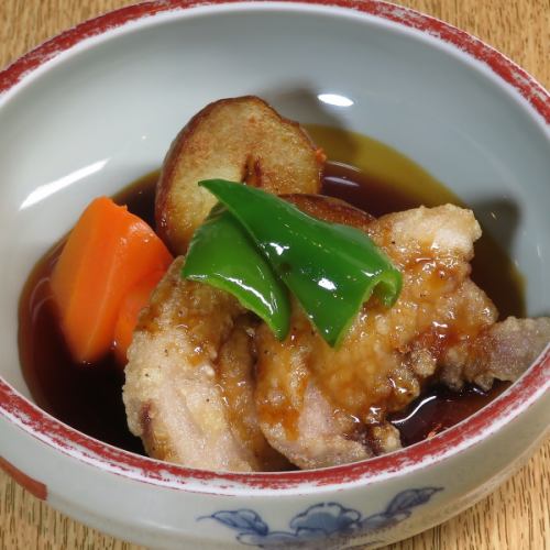 茶美豚黒酢あんかけ