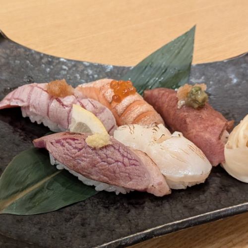 炙り握り盛合せ5貫