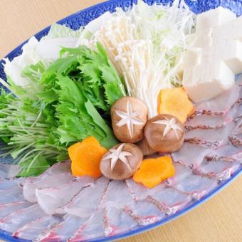 11/12/1月限定スタンダード飲み放題付『活鯛しゃぶコース』6500円⇒クーポン利用6000円(税込)