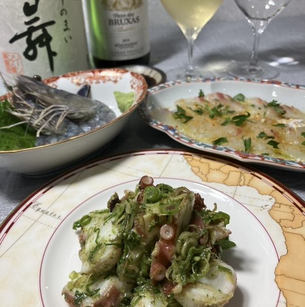 【地元の海鮮を使用】三重産タコの香草和え