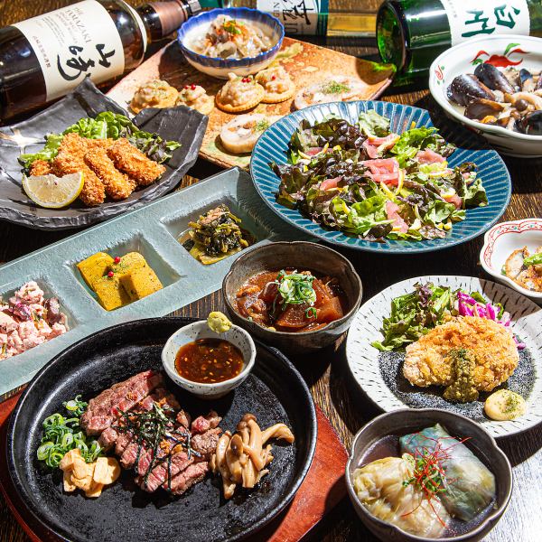 レアステーキとレアカツを制覇!飲み放題付4,600円(税込)「当店完結」贅沢コース