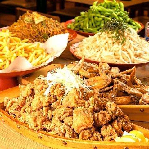 【コスパが最高の名物!!】バカ盛りは通常の3倍(748円~)、大バカ盛り10倍(1099円~)!おつまみも110円~♪